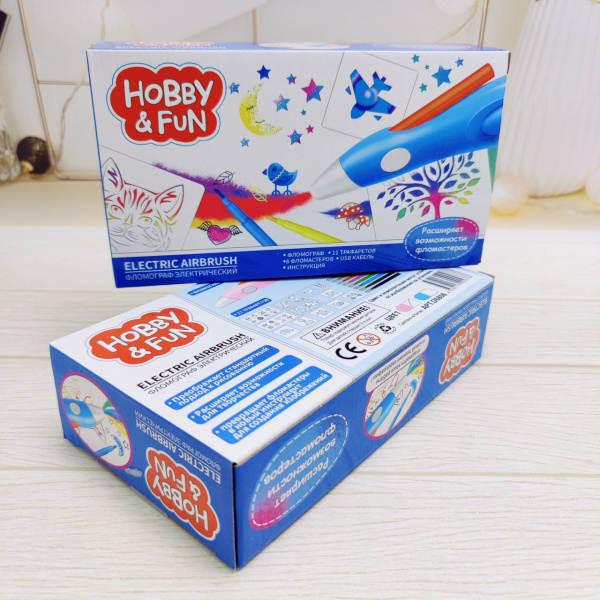 Набор для творчества Фломограф Hobby & Fun (8 фломастеров, 11 трафаретов)
